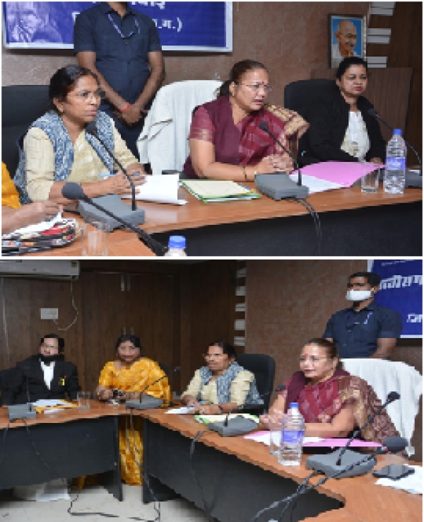 छत्तीसगढ राज्य महिला आयोग की अध्यक्ष डाॅ. किरणमयी नायक ने आयोग को प्राप्त प्रकरणों की सुनवाई की
