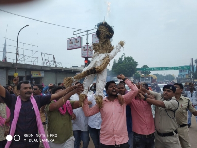 मुख्यमंत्री भूपेश बघेल पुतला दहन किया गया