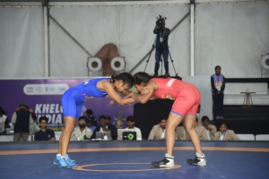 कुश्ती स्पर्धा के तीसरे दिन भी जारी रहा मुकाबले का रोमांच