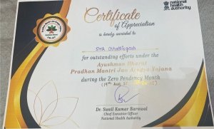 प्रधानमंत्री जन आरोग्य योजना के क्रियान्वयन में अव्वल