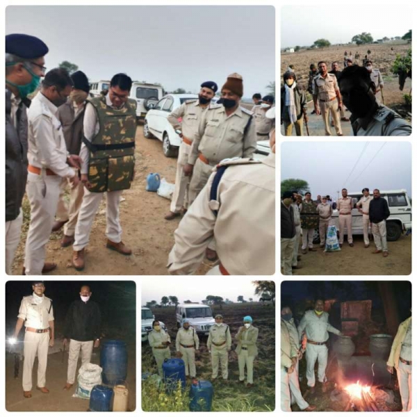 अवैध शराब निर्माण के विरुद्ध आबकारी व भोपाल पुलिस की संयुक्त कार्यवाही में मिली बड़ी सफलता