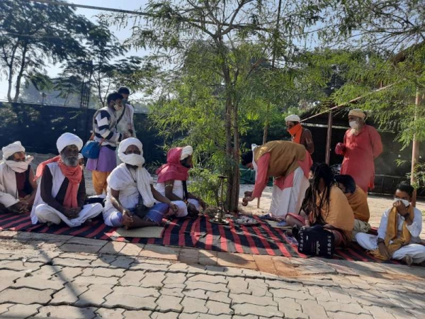 हंसदास मठ पर आंवले के वृक्ष का पूजन