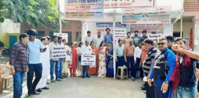 बिलासपुर चर्च धरने पर बैठे
