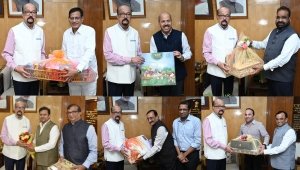 राज्यपाल  डेका से विभिन्न विश्वविद्यालयों के कुलपतियों ने सौजन्य भेंट की