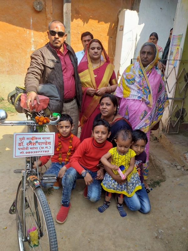 साइकिल से पुरी यात्रा पर निकले रमेश