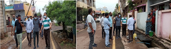 कुछ समय पूर्व ही लगाया गया पेवर ब्लॉक क्षतिग्रस्त हालत में मिला
