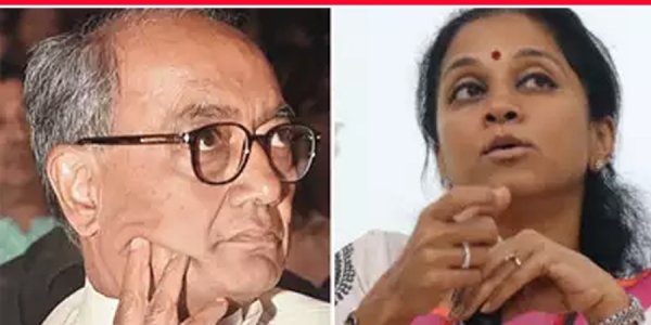 दिग्विजय सिंह ने अजित पवार के बहाने सुप्रिया सुले को दी बधाई